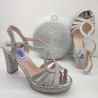 SANDALIA FIESTA CON PLATAFORMA Y TACON ANCHO CHAMPAN PLATA