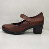 ZAPATO CORREA CON TACON COMODO Y SUELA DE GOMA CUERO