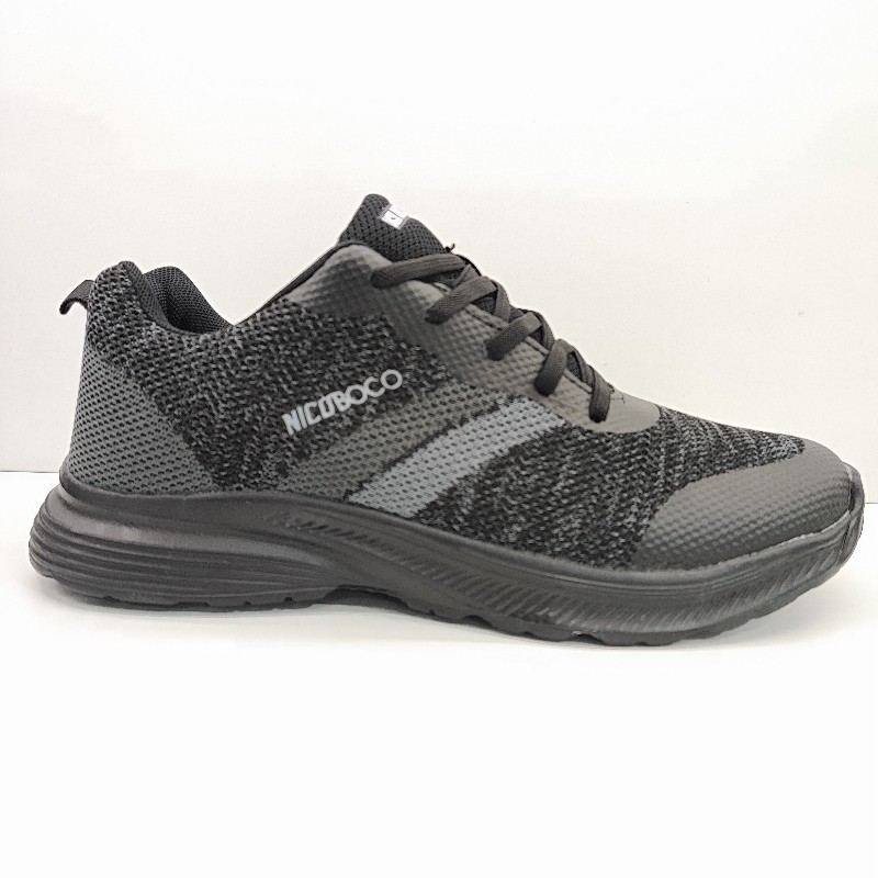 SWEDEN ZAPATILLA CASUAL HOMBRE MODA CORDON ELASTICO Y SUELA CONFORT NEGRO Y GRIS