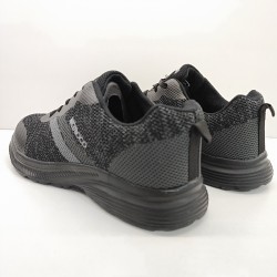 SWEDEN ZAPATILLA CASUAL HOMBRE MODA CORDON ELASTICO Y SUELA CONFORT NEGRO Y GRIS