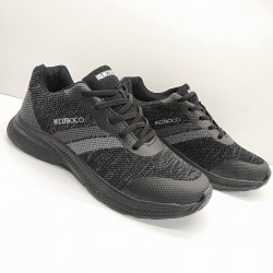 SWEDEN ZAPATILLA CASUAL HOMBRE MODA CORDON ELASTICO Y SUELA CONFORT NEGRO Y GRIS