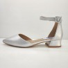ZAPATO VESTIR PUNTA FINA Y TACON PLANO BAJO TOBILLERO PLATA