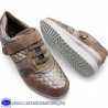 MYSOFT ZAPATO CASUAL VESTIR CONFORTABLE CON VELCRO Y CORDON ELASTICO - TAUPE