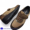 MYSOFT ZAPATO CON VELCRO CONFORTABLE Y CUÑA BAJA - TAUPE