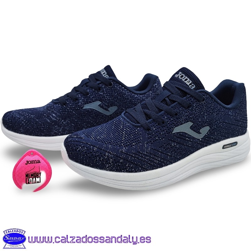 JOMA ZAPATILLA CONFORT PIES DELICADOS CON PLANTILLA MEMORY FOAM - MARINO / BRILLOS PLATA