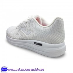 JOMA ZAPATILLA CONFORT PIES DELICADOS CON PLANTILLA MEMORY FOAM - BLANCO / BRILLOS PLATA