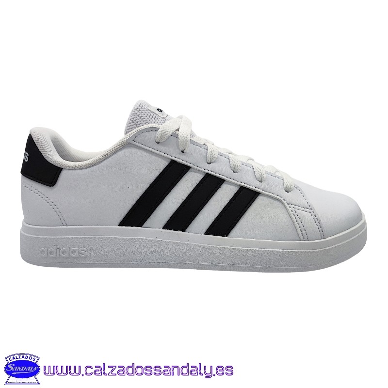 ADIDAS UNISEX GRAND COURT MODA VESTIR BLANCA CON RAYA NEGRA