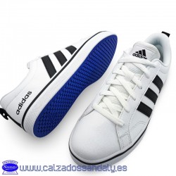 ADIDAS VS PACE 2 MODA VESTIR UNISEX NAPA BLANCA RAYA NEGRA
