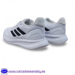 ADIDAS RUNFALCON 5 RUNNING NAILON BLANCO CON RAYA NEGRA