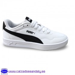 ZAPATILLA PUMA COURT LALLY MODA VESTIR CLASICA BLANCA / RAYA Y TALONERA NEGRA