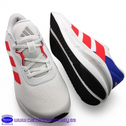 ADIDAS RUNNING GALAXY 7 NAILON CON SUELA CLOUDFOAM - BLANCA / ROJO / ROYAL