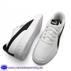 ZAPATILLA PUMA COURT CLASSIC CLEAN MODA VESTIR CASUAL PIEL BLANCA CON NEGRO