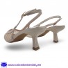 ZAPATO FIESTA PUNTA FINA Y TACON BAJO COMODO PARA VESTIR DESTALONADO CON HEBILLA - BEIGE -