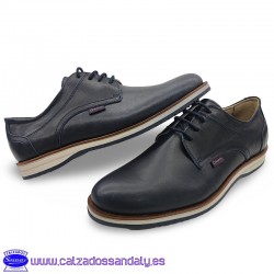 ZAPATO HOMBRE CASUAL DE VESTIR MODERNO Y JUVENIL TODO PIEL - MARINO -