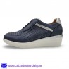 ZAPATO KIOWA CON CUÑA CONFORT Y GOMA SUPERIOR PARA NO ATARSE LOS ZAPATOS - MARINO / PLATA