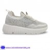 MYSOFT ZAPATILLA DE MODA CON CORDON ELASTICO Y BRILLOS, UNA ESTILO QUE DEJA HUELLA POR DONDE PASA - BLANCA / PLATA