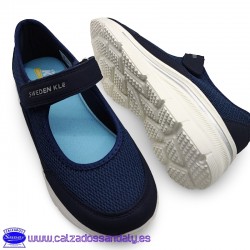 SWEDEN MERCEDITAS DEPORTIVA CON SUELA CONFORT Y PLANTILLA DE MEMORY FOAM COMODISIMA - MARINO