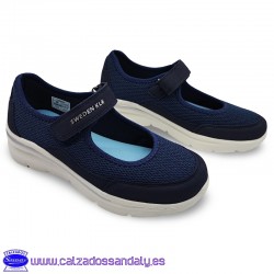 SWEDEN MERCEDITAS DEPORTIVA CON SUELA CONFORT Y PLANTILLA DE MEMORY FOAM COMODISIMA - MARINO