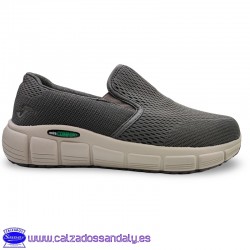 JOMA ZAPATILLA SIN CORDON CON GOMAS LATERALES Y SUELA CONFORT CON PLANTILLA MEMORY FOAM GEL Y ANCHO ESPECIAL - BEIGE - CUPER