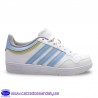 ADIDAS HOOPS 4.0 MODA VESTIR BLANCO / CELESTE CON ESTILO RETRO BASKET MODA