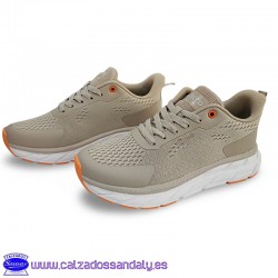 NICOBOCO ZAPATILLA CONFORT CON PLANTILLA EVA FOAM Y NAILON SIN COSTURAS EN LINEA URBANA - BEIGE
