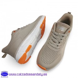 NICOBOCO ZAPATILLA CONFORT CON PLANTILLA EVA FOAM Y NAILON SIN COSTURAS EN LINEA URBANA - BEIGE