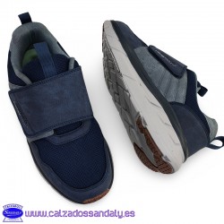 NICOBOCO ZAPATILLA DE VELCRO EN LINEA URBANA CON SUELA CONFORT Y PLANTILLA FOAM - MARINO