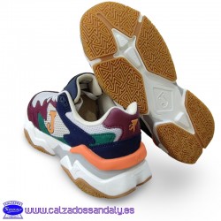JOMA ZAPATILLA MODA CONFORT C1400 TRANSPIRABLES Y ANTIDESLIZANTES - BEIG / GARNET