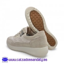 MYSOFT ZAPATILLA DE VESTIR CON SUELA CONFORT FLEXIBLE Y CORDON ELASTICO CON CREMALLERA - HIELO / GRIS