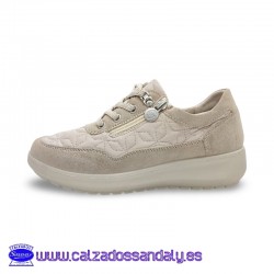 MYSOFT ZAPATILLA DE VESTIR CON SUELA CONFORT FLEXIBLE CON CREMALLERA Y CORDON CON TEJIDO REPELENTE AL AGUA (PIES SECOS) - POLAR