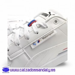 BMW ZAPATILLA BLANCA EDICION ESPECIAL CON ESCUDO Y RAYAS MITICAS DE BMW CAVEN