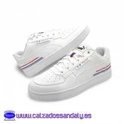 BMW ZAPATILLA BLANCA EDICION ESPECIAL CON ESCUDO Y RAYAS MITICAS DE BMW CAVEN