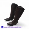 BOTA CAMPERA COMBINADA EN NAPA Y SERRAJE DE VESTIR - MARRON