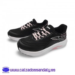 JOMA SUPERCROSS ZAPATILLA RUNNING CON PUNTERA TERMO SELLADA REFORZADA - NEGRO / ROSA
