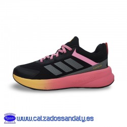 ADIDAS RUNNING FORTARUN PUNTERA REFORZADA Y TRANSPIRABLE - NEGRO CON SUELA MULTICOLOR