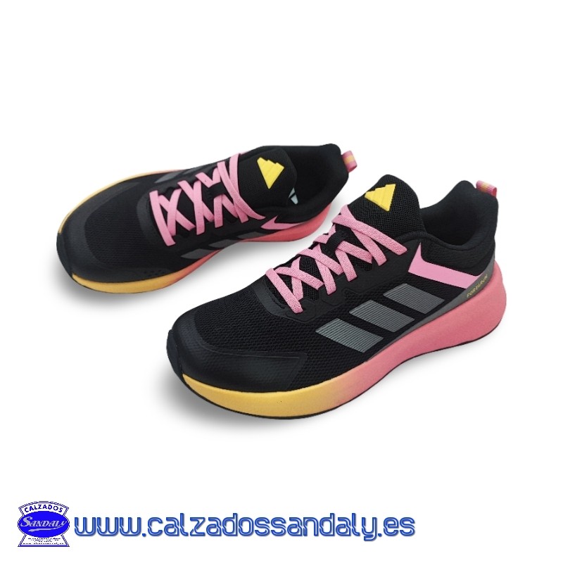 ADIDAS RUNNING FORTARUN PUNTERA REFORZADA Y TRANSPIRABLE - NEGRO CON SUELA MULTICOLOR