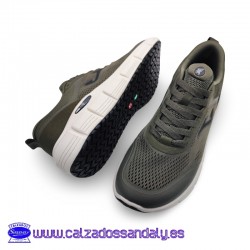 JOMA ZAPATILLA CON HORMA ANCHA ESPECIAL PARA PIES DELICADOS CON SUELA ANTIDESLIZASTE - HERBIE - VERDE