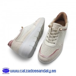MYSOFT ZAPATO ZAPATILLA DE LINEA CASUAL CON CORDON ELASTICO Y SUELA CONFORT - HIELO - 26M314