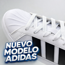 ADIDAS SUPERSTAR VERSION STREETTALK VESTIR MODA CON PUNTERA DE GOMA NUEVA VERSION  - BLANCO / NEGRO