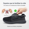 DEPORTIVO CON VELCRO PARA NO FACIL PONER - CONFORT SIN COSTURAS DELANTE PARA PIES DELICADOS Y TRANPIRABLES - NEGRO