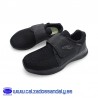DEPORTIVO CON VELCRO PARA NO FACIL PONER - CONFORT SIN COSTURAS DELANTE PARA PIES DELICADOS Y TRANPIRABLES - NEGRO