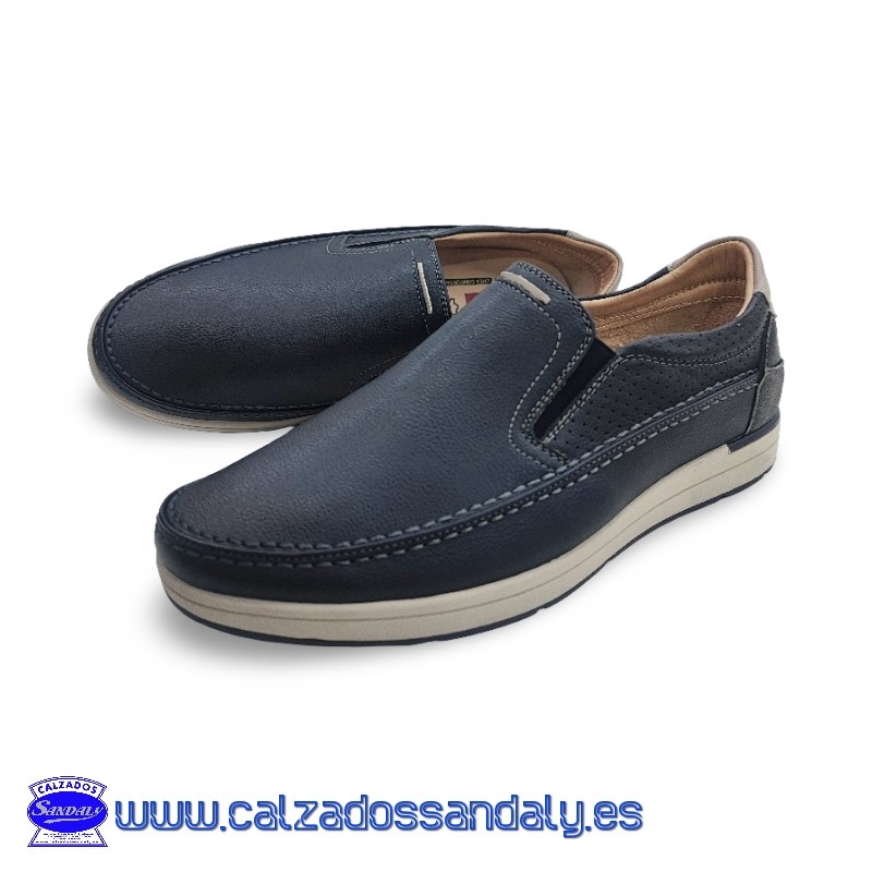 ZAPATO HOMBRE KIOWA CON GOMA PARA FACIL PONER , LIGERO Y FLEXIBLE CON PLANTILLA DE GEL FOAM - MARINO