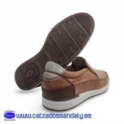 ZAPATO HOMBRE KIOWA CON GOMA PARA FACIL PONER , LIGERO Y FLEXIBLE CON PLANTILLA DE GEL FOAM - CUERO