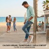 NICOBOCO ZAPATILLA CASUAL URBANA TRANSPIRABLE CON SUELA CONFORT LIGERA Y FLEXIBLE CON AMORTIGUACION - BEIG