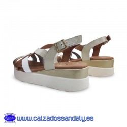 OH MY SANDALS SANDALIA CORREA TALON CON EL EMPEINE LIBRE Y SUELA CONFORT CON PLANTILLA GEL - HIELO