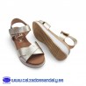 OH MY SANDALS SANDALIA TIRAS CRUZADAS EN PIEL BLANDITA CON PLANTILLA GEL Y HORMA CONFORT - CHAMPAN
