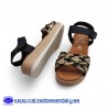 OH MY SANDALS SANDALIA PLATAFORMA COMODA Y PLANTILLA GEL CON TIRAS CRUZADAS TRENZADA - NEGRO / BEIG