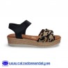 OH MY SANDALS SANDALIA PLATAFORMA COMODA Y PLANTILLA GEL CON TIRAS CRUZADAS TRENZADA - NEGRO / BEIG