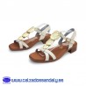 OH MY SANDALS SANDALIA TACON PLANO CON MONEDAS EN EL EMPEINE Y SUELA CONFORT FLEXIBLE Y PLANTILLA GEL - HIELO