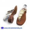 OH MY SANDALS SANDALIA ESCLAVA TACON PLANO CON MONEDAS EN EL EMPEINE Y SUELA CONFORT FLEXIBLE Y PLANTILLA GEL - HIELO